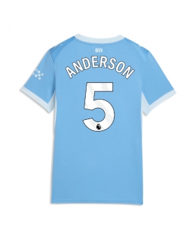 Manchester City Elliot Anderson #5 Maglia Gara Casa Repliche 2026-27 Donna Maniche Corte Manchester City Elliot Anderson #5 Maglia Gara Casa Repliche 2026-27 Donna Maniche Corte